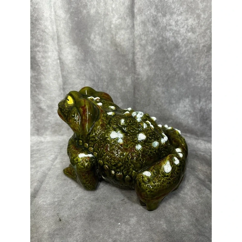 Vintage Arnel 1977 Ceramic Toad Frog Garden Statue Retro Decor 11.5